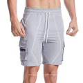 New Design Men&#39;s Sport Short Big Pocket Fitness Shorts Men da cintura elástica por atacado shorts de carga